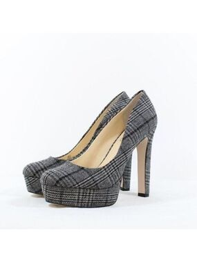 Jessica Simpson "Nellah" Platform Heel BNWT Black/White Plaid Fabric